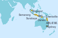 Visitando Sydney (Australia), Sydney (Australia), AIRLIE BEACH, Townsville, Darwin (Australia), Bali (Indonesia), Bali (Indonesia), Surabaya (Indonesia), Semarang (Java/Indonesia), Singapur