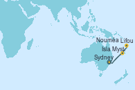 Visitando Sydney (Australia), Lifou (Isla Loyalty/Nueva Caledonia), Isla Mystery (Vanuatu), Nouméa (Nueva Caledonia), Sydney (Australia)