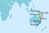 Visitando Sydney (Australia), Whitsunday Island (Australia), Cairns (Australia), Isla Willis (Australia), Port Douglas (Australia), Brisbane (Australia), Sydney (Australia)