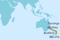 Visitando Sydney (Australia), Bay of Islands (Nueva Zelanda), Auckland (Nueva Zelanda), Tauranga (Nueva Zelanda), Sydney (Australia)