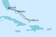 Visitando Miami (Florida/EEUU), Cockburn Town (Islas turcas y Caicos), Nassau (Bahamas), Miami (Florida/EEUU)
