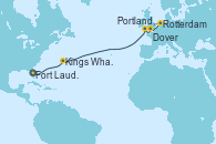 Visitando Fort Lauderdale (Florida/EEUU), Kings Wharf (Bermudas), Portland, Dorset (Reino Unido), Dover (Inglaterra), Rotterdam (Holanda)