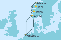 Visitando Ámsterdam (Holanda), Eidfjord (Hardangerfjord/Noruega), Aalesund (Noruega), Olden (Noruega), SANDNES (STAVANGER), Ámsterdam (Holanda)