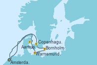 Visitando Ámsterdam (Holanda), Aarhus (Dinamarca), Warnemunde (Alemania), Bornholm (Dinamarca), Copenhague (Dinamarca), Ámsterdam (Holanda)