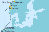 Visitando Rotterdam (Holanda), Aalesund (Noruega), Nordfjordeid, ODDA, Bergen (Noruega), Ámsterdam (Holanda)