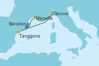Visitando Barcelona, Génova (Italia), Marsella (Francia), Tarragona (España)