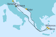 Visitando Ancona (Italia), Venecia (Italia), Kotor (Montenegro), Mykonos (Grecia), Mykonos (Grecia), Siros (Grecia), Ancona (Italia)