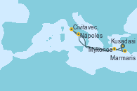 Visitando Kusadasi (Efeso/Turquía), Marmaris (Turquía), Nápoles (Italia), Civitavecchia (Roma), Mykonos (Grecia), Kusadasi (Efeso/Turquía)