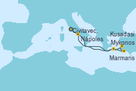 Visitando Civitavecchia (Roma), Mykonos (Grecia), Kusadasi (Efeso/Turquía), Marmaris (Turquía), Nápoles (Italia)