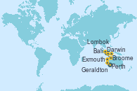 Visitando Perth (Australia), Geraldton (Australia), Exmouth (Australia), Broome (Australia), Darwin (Australia), Lombok (Indonesia), Bali (Indonesia)