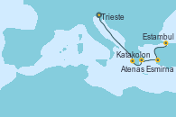 Visitando Trieste (Italia), Katakolon (Olimpia/Grecia), Atenas (Grecia), Esmirna (Turquía), Estambul (Turquía)