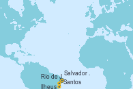 Visitando Santos (Brasil), Río de Janeiro (Brasil), Ilheus (Brasil), Salvador de Bahía (Brasil)
