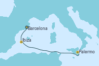 Visitando Barcelona, Ibiza (España), Palermo (Italia)