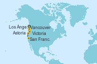 Visitando Vancouver (Canadá), Victoria (Canadá), Astoria  (Oregón), San Francisco (California/EEUU), Los Ángeles (California)