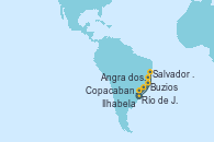 Visitando Río de Janeiro (Brasil), Salvador de Bahía (Brasil), Copacabana (Brasil), Copacabana (Brasil), Angra dos Reis (Brasil), Buzios (Brasil), Ilhabela (Brasil), Río de Janeiro (Brasil)