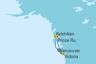 Visitando Vancouver (Canadá), Ketchikan (Alaska), Prince Rupert (Canadá), Prince Rupert (Canadá), Victoria (Canadá), Vancouver (Canadá)