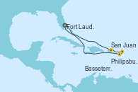 Visitando Fort Lauderdale (Florida/EEUU), San Juan (Puerto Rico), Philipsburg (St. Maarten), Basseterre (Antillas), Fort Lauderdale (Florida/EEUU)