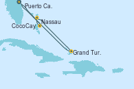 Visitando Puerto Cañaveral (Florida), Nassau (Bahamas), CocoCay (Bahamas), Grand Turks(Turks & Caicos), Puerto Cañaveral (Florida)