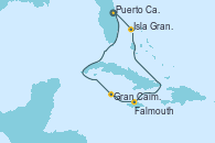 Visitando Puerto Cañaveral (Florida), Gran Caimán (Islas Caimán), Falmouth (Jamaica), Isla Gran Bahama (Florida/EEUU), Puerto Cañaveral (Florida)