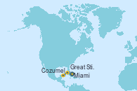 Visitando Miami (Florida/EEUU), Cozumel (México), Great Stirrup Cay (Bahamas), Miami (Florida/EEUU)