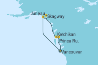Visitando Vancouver (Canadá), Juneau (Alaska), Skagway (Alaska), Ketchikan (Alaska), Prince Rupert (Canadá), Vancouver (Canadá)