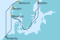 Visitando Ámsterdam (Holanda), Stavanger (Noruega), Skjolden (Noruega), Bergen (Noruega), Aalesund (Noruega), Ámsterdam (Holanda)