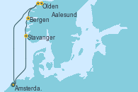 Visitando Ámsterdam (Holanda), Stavanger (Noruega), Bergen (Noruega), Olden (Noruega), Aalesund (Noruega), Ámsterdam (Holanda)