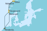 Visitando Ámsterdam (Holanda), Haugesund (Noruega), Olden (Noruega), Aalesund (Noruega), Stavanger (Noruega), Ámsterdam (Holanda)