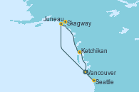 Visitando Vancouver (Canadá), Juneau (Alaska), Skagway (Alaska), Ketchikan (Alaska), Seattle (Washington/EEUU)