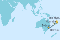 Visitando Sydney (Australia), Nouméa (Nueva Caledonia), Isla Mystery (Vanuatu), Dravuni (Fiji), Sydney (Australia)