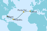Visitando Miami (Florida/EEUU), Philipsburg (St. Maarten), Ponta Delgada (Azores), Lisboa (Portugal)
