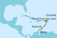 Visitando San Juan (Puerto Rico), Road Town (Isla Tórtola/Islas Vírgenes), Charlotte Amalie (St. Thomas), Kralendijk (Antillas), Aruba (Antillas), San Juan (Puerto Rico)