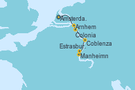 Visitando Ámsterdam (Holanda), Ámsterdam (Holanda), Arnhem (Holanda), Colonia (Alemania), Coblenza (Alemania), Manheimn (Alemania), Estrasburgo (Francia), Maguncia (Alemania)
