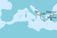 Visitando Esmirna (Turquía), Estambul (Turquía), Corfú (Grecia), Bari (Italia)