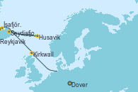 Visitando Dover (Inglaterra), Kirkwall (Escocia), Seydisfjordur (Islandia), Husavik (Islandia), Ísafjörður (Islandia), Reykjavik (Islandia)