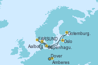 Visitando Dover (Inglaterra), Amberes (Bélgica), FARSUND, Oslo (Noruega), Gotemburgo (Suecia), Aalborg (Dinamarca), Copenhague (Dinamarca)