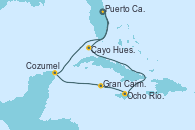 Visitando Puerto Cañaveral (Florida), Cayo Hueso (Key West/Florida), Ocho Ríos (Jamaica), Gran Caimán (Islas Caimán), Cozumel (México), Puerto Cañaveral (Florida)