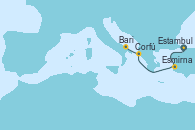 Visitando Estambul (Turquía), Estambul (Turquía), Esmirna (Turquía), Corfú (Grecia), Bari (Italia)