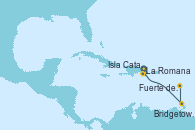 Visitando La Romana (República Dominicana), Isla Catalina (República Dominicana), Bridgetown (Barbados), Fuerte de France (Martinica)