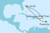Visitando Fuerte de France (Martinica), St. John´s (Antigua y Barbuda), Road Town (Isla Tórtola/Islas Vírgenes), La Romana (República Dominicana)