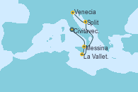 Visitando Civitavecchia (Roma), Messina (Sicilia), La Valletta (Malta), Split (Croacia), Venecia (Italia)