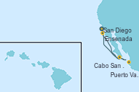 Visitando San Diego (California/EEUU), Ensenada (México), Cabo San Lucas (México), Puerto Vallarta (México), San Diego (California/EEUU)