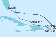 Visitando Miami (Florida/EEUU), Charlotte Amalie (St. Thomas), San Juan (Puerto Rico), Grand Turks(Turks & Caicos), Miami (Florida/EEUU)