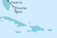 Visitando Puerto Cañaveral (Florida), Bimini (Bahamas), CocoCay (Bahamas), Puerto Cañaveral (Florida)