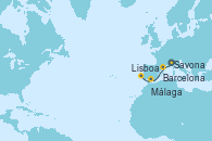Visitando Savona (Italia), Barcelona, Málaga, Lisboa (Portugal)