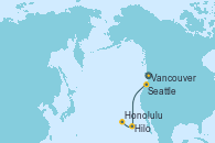 Visitando Vancouver (Canadá), Seattle (Washington/EEUU), Hilo (Hawai), Hilo (Hawai), Honolulu (Hawai)