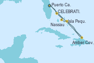 Visitando Puerto Cañaveral (Florida), Celebration Key, The Bahamas, Nassau (Bahamas), Isla Pequeña (San Salvador/Bahamas), Amber Cove (República Dominicana), Puerto Cañaveral (Florida)
