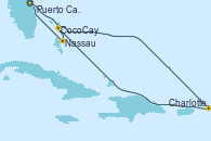 Visitando Puerto Cañaveral (Florida), Charlotte Amalie (St. Thomas), CocoCay (Bahamas), Nassau (Bahamas), Puerto Cañaveral (Florida)