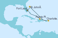 Visitando Fort Lauderdale (Florida/EEUU), Puerto Plata, Republica Dominicana, Charlotte Amalie (St. Thomas), St. John´s (Antigua y Barbuda), Fort Lauderdale (Florida/EEUU)