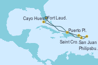 Visitando Fort Lauderdale (Florida/EEUU), Cayo Hueso (Key West/Florida), Puerto Plata, Republica Dominicana, San Juan (Puerto Rico), Philipsburg (St. Maarten), Saint Croix (Islas Vírgenes), Fort Lauderdale (Florida/EEUU)
